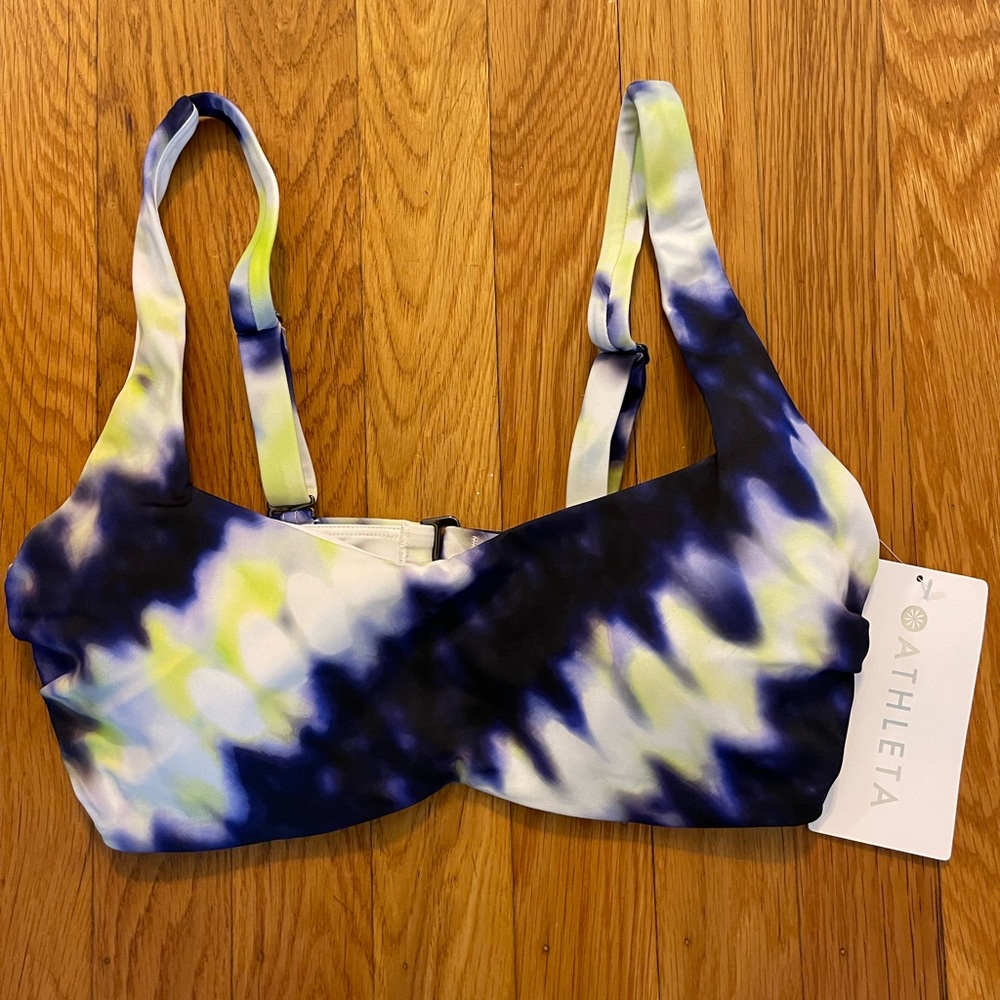 NWT Athleta Tie Dye Bra Cup Bikini Top, Size 34D/DD